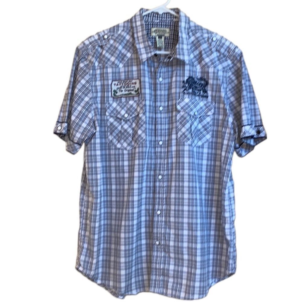 American Rag Snap Button Men’s Button Down Shirt Size Large - Picture 2 of 12